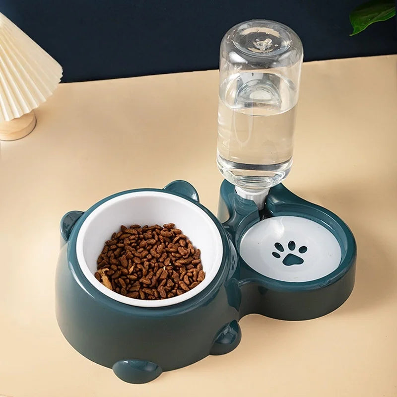 Cat Bowl 2-in-1 Drinking Water Dog Food Pot Water Bowl Rice Pot Pet Supplies Cat Bowl Pet Drinking Water Feeding Integration - AMULET RING STORE