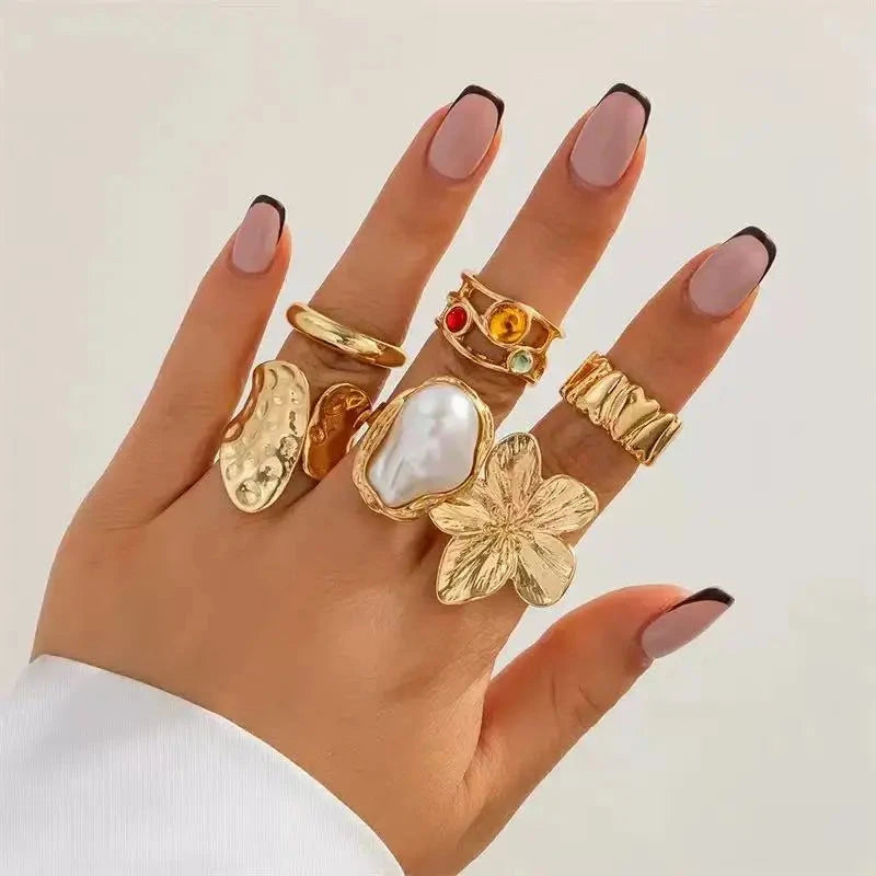 30 Pieces Of classic and Elegant Women's Stackable Rings, Fashionable And Exquisite, With Water Diamonds And Gold, Are Everyday - AMULET RING STORE