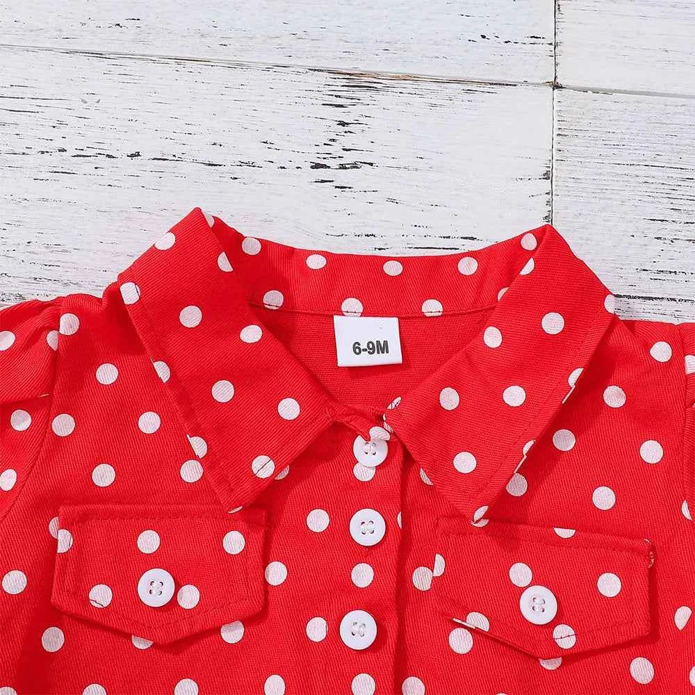 Prowow Infants Baby Birthday Dresses Red Polka Dots Coat Jacket+Bow Black Princess Dress Newborns Girl Cake Smash Outfits
