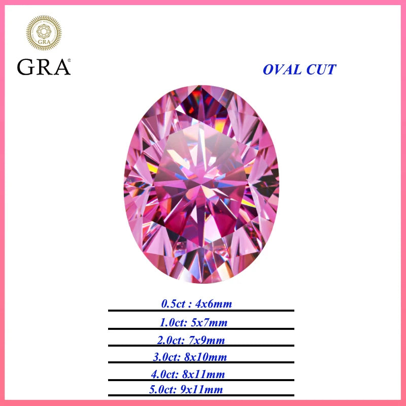 Pink Moissanite Stones with GRA Certificate Round/Pear/Oval/Emerald/Heart/Cushion/Princess/Asscher/Radiant Cut