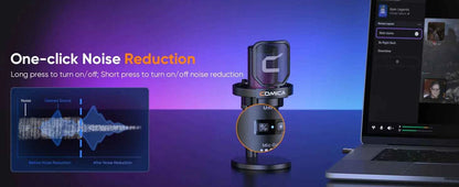 COMICA Uni D Uni A Wired USB Gaming Microphone for PC Laptop Phone Noise Cancellation Condenser Mic With RGB Lighting