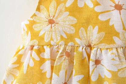 (Girls 0-3 Years Old) Summer New Girls Dress Floral Print Little Fresh Everyday Sweet Princess Dress with Bow