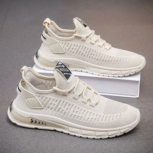 Flying Woven Men's Shoes Summer New Breathable Deodorant Mesh Shoes Men's sneaker Korean-style All-match Casual Running Shoes - AMULET RING STORE