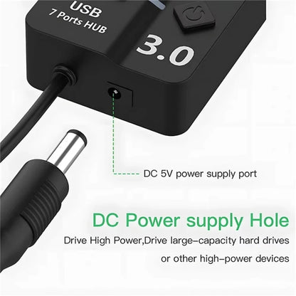 USB 3.0 Power Adapter 4/7 Port 5Gbps Multi USB Splitter Hub 2.0 USB Multiple Expander Switch 10CM Cable Hub Docking Stations