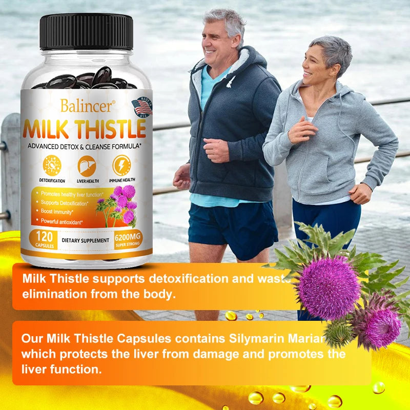 Liver Cleanse, Detox and Repair Support - Milk Thistle Liver Detox Formula with Dandelion Root, Artichoke Extract - AMULET RING STORE