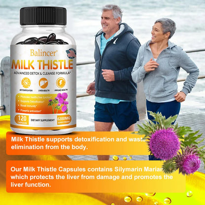 Liver Cleanse, Detox and Repair Support - Milk Thistle Liver Detox Formula with Dandelion Root, Artichoke Extract - AMULET RING STORE