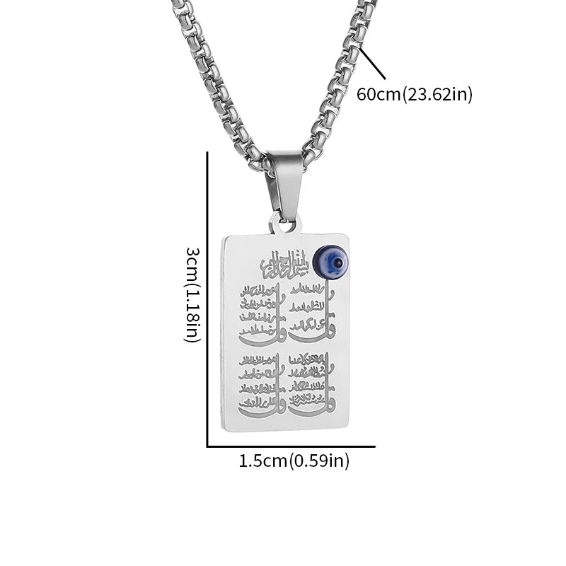 Muslim Quranic Evil Necklace Islamic Amulet for Men Women Ramadan Gift