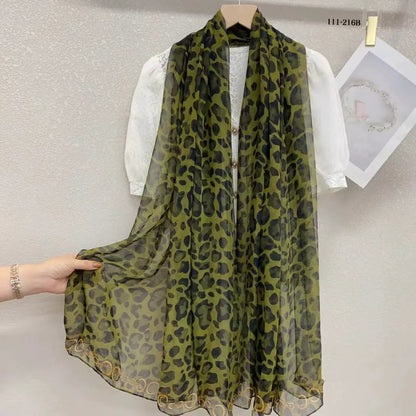 2025 Silk Scarf Women Hijab Pashmina Long Beach Stoles Shawl Wrap Headbands Spring Warm Scarves Bandana Ladies Neckscarf Foulard