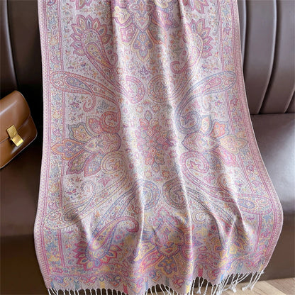 Elegant Ethnic Autumn Cashmere Shawl for Women Jacquard Pashmina Scarves Bufandas De Invierno Mujer Female Foulard Stoles Scarf - AMULET RING STORE
