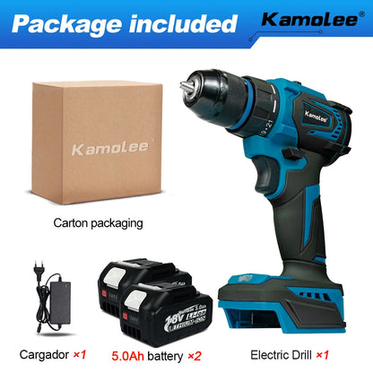 Kamolee 10mm Cordless Electric Impact Drill Electric Screwdriver Home DIY Power Tools For Makita 18V Battery - AMULET RING STORE