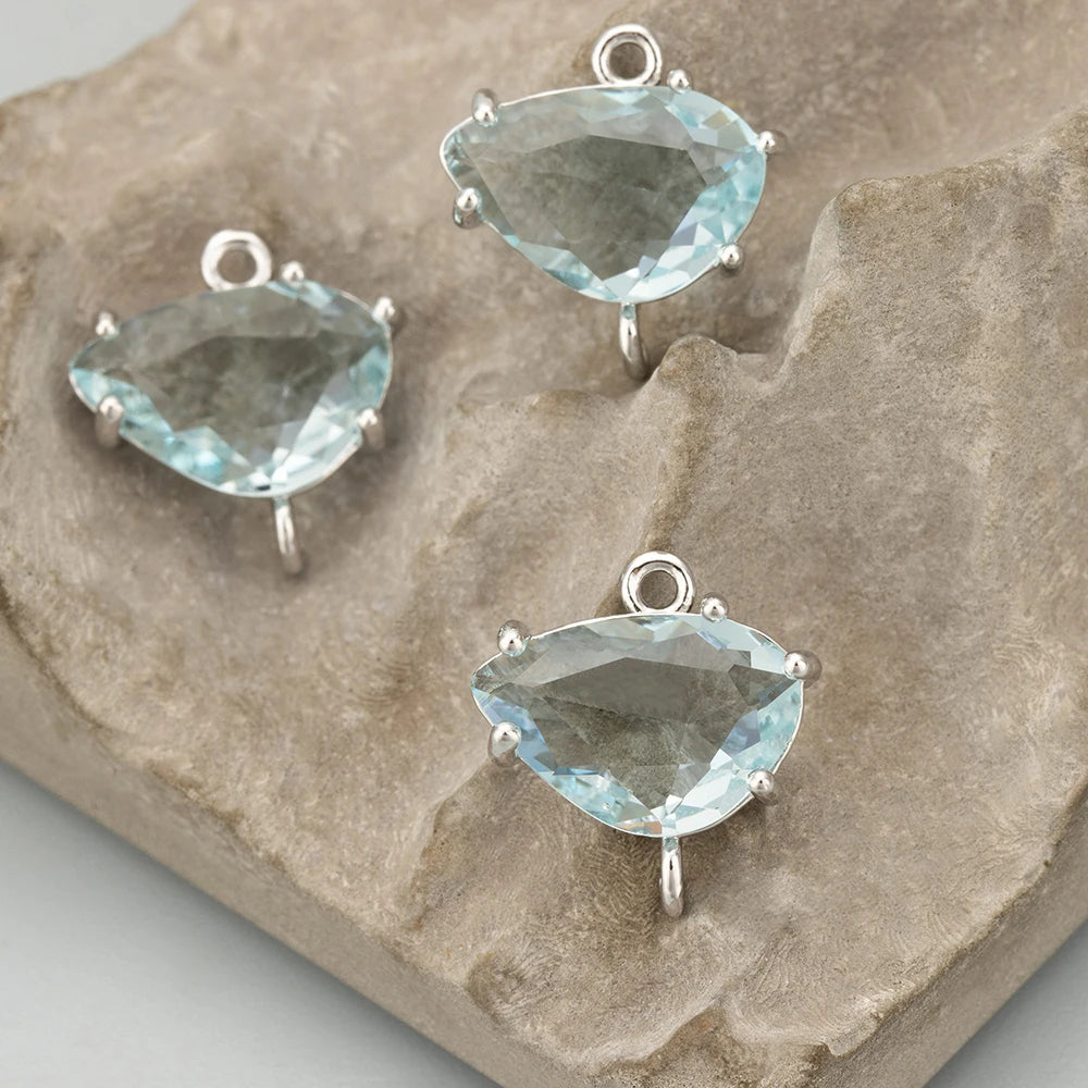 GUFEATHER ME92,jewelry accessories,18k gold rhodium plated,copper,glass,hand made,charms,diy pendants,jewelry making,6pcs/lot - AMULET RING STORE