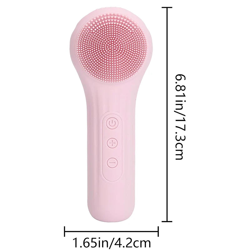 Silicone Face Cleaner Electric Sonic Facial Cleansing Brush Ultrasonic Face Massage Pore Deep Cleaning Vibrating IPX7 Waterproof