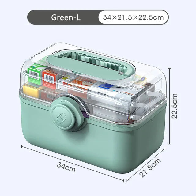 Large Capacity Family Medicine Organizer Box Portable First Aid Kit Medicine Storage Boxes Organizers Plastic Organizing Home - AMULET RING STORE
