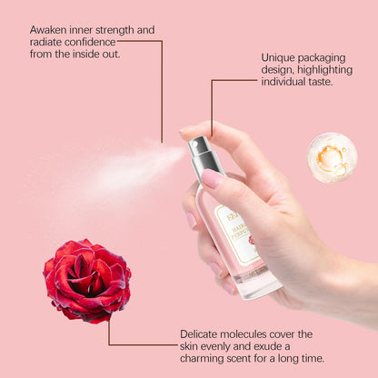 Eelhoe 30ml Rose Body Hair Perfume Spray Fresh Elegant Lasting Floral Fragrance Pheromone Flirting Dating Charming Perfume Spray