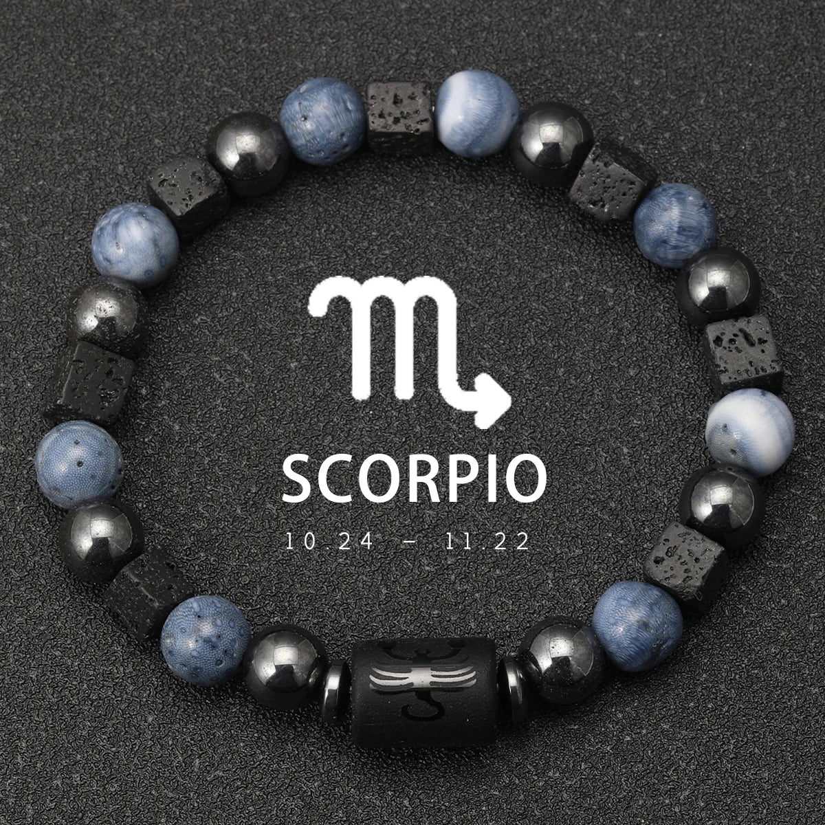 12 Constellation Natural Blue Coral Lava Stone Stone Beads Bracelet For Men Couple Rope Friendship Zodiac