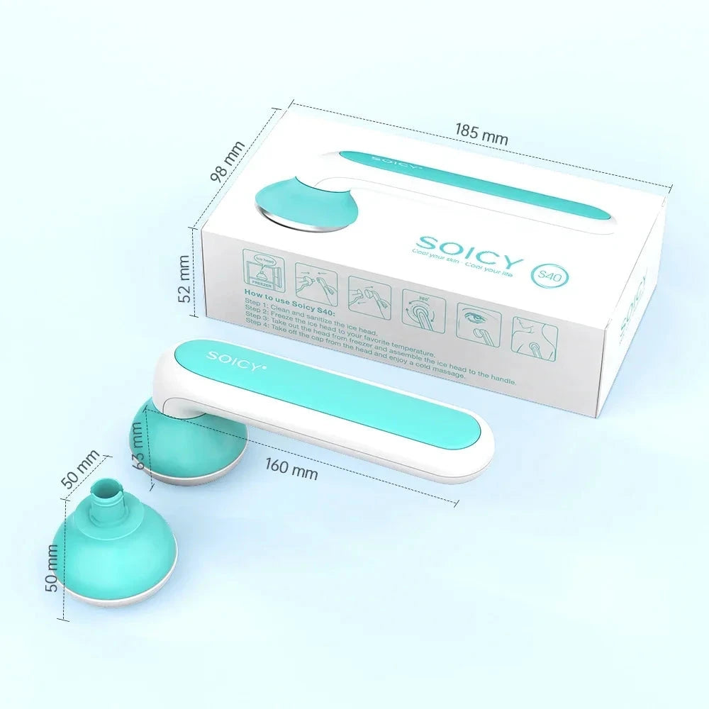 Face Ice Roller With 2 Head Skin Cooling Tool Neck Face Eyes Massagers Ice Body Relief Massage Roller Cooling Derma Stamp Cooler