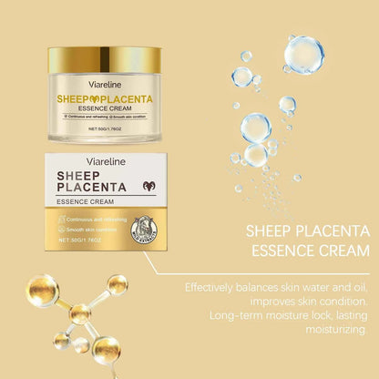 Viareline Sheep Placenta Face Cream Anti-aging Lasting Moisturizing Firming Booster Brighten Skin Tone Fade Fine Line Face Cream