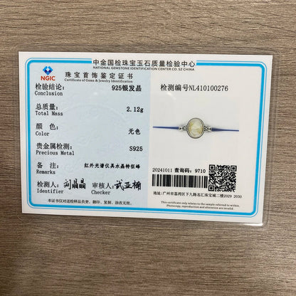 Natural Crystal Ring S925 Silver Adjustable Open Bands Rutilated Quartz Healing Stone Golden Needles Handmade Boho Jewelry - AMULET RING STORE