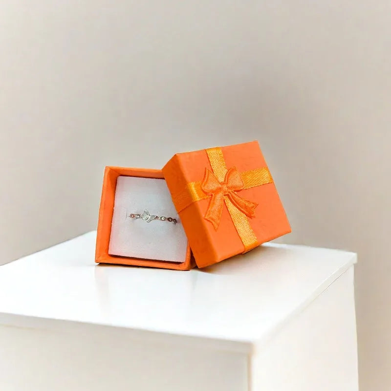 Fashion Ribbon Jewelry Box Multi Colors Ring Earrings Pendant 4x4x3cm Display Packaging Gift - AMULET RING STORE