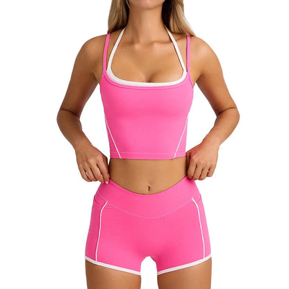 ‌Women's Tracksuits High Waist Yoga Shorts - Butt Lifting Gym Fitness Elastic Tight Naked Workout Shorts Yoga Set Sportswear