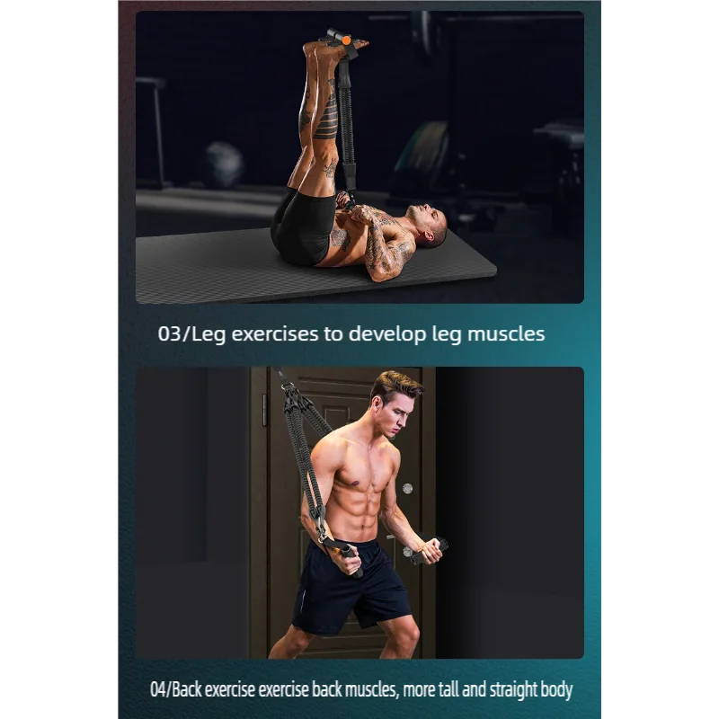 Pedal Type Tensioner Multifunctional Tension Device for men's Fitness,Back, Abdomen, and Abdominal Muscle Training, Pull Rope