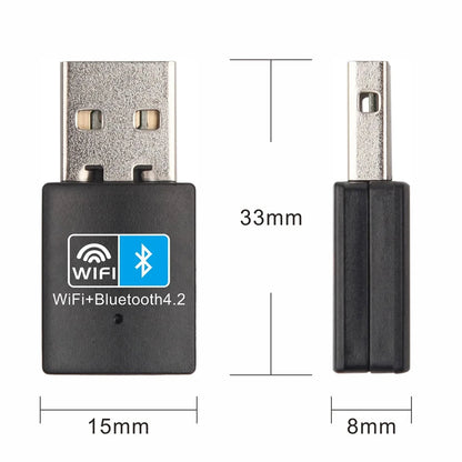 WiFi Bluetooth Wireless Adapter 150Mbps USB Adapter 2.4G Bluetooth V4.0 Dongle Network Card RTL8723DU for Desktop Laptop PC - AMULET RING STORE
