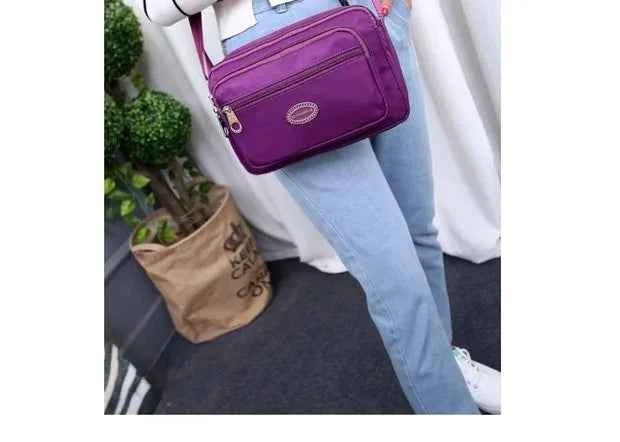 Casual Waterproof Nylon Canvas Ox Cloth Ladies oulder Bag Crossbody Bag Sport Sle Women's Handbag Soft Zipper Closure