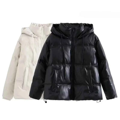 Winter Women's Cold Coat Winter Jackets For Women 2023 Warm Leather PU Parkas Winter Coat Promotion Female Outerwear