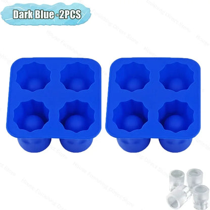 4Cup Shape Silicone Ice Cube Mold Tray for Summer Bar Party DIY Cold Drinks Kitchen Essential Ice Cup Maker Compartment Mold - AMULET RING STORE