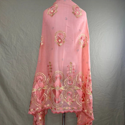 Sale 2025 New Dubai Islam Embroidered Shawl Soft Wool Jersey Hijab for Muslim Women Long Style New African Net for Spring Summer - AMULET RING STORE