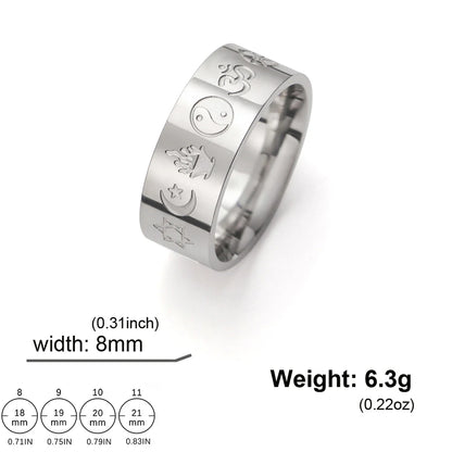 Islamic Muslim Ring Stainless Steel Arabic Finger Ring for Women