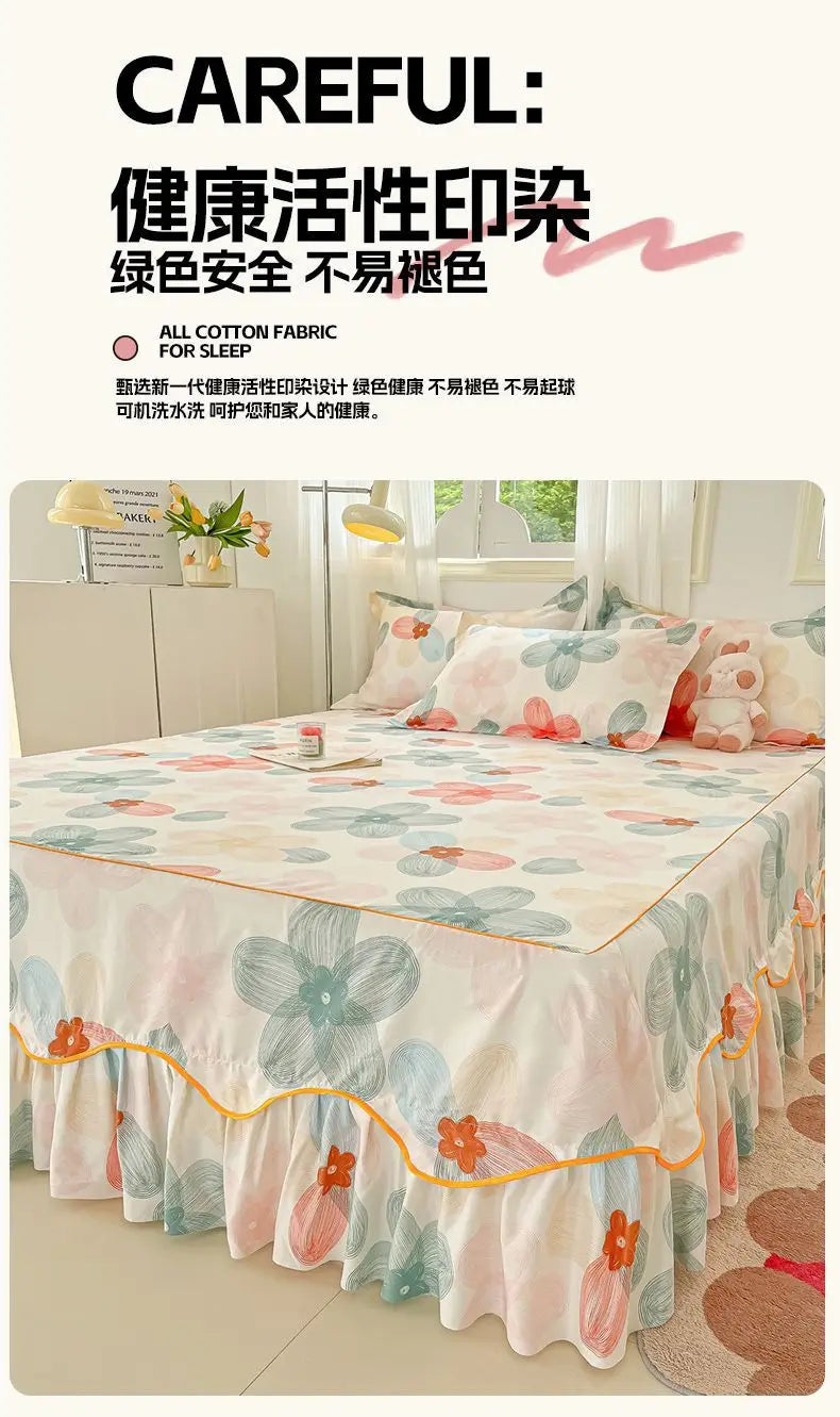 Sheet Set Household with Pillowcase Fashion Modern Water-proof Universal Skin-friendly Single Double Home Textile Bedding Luxury