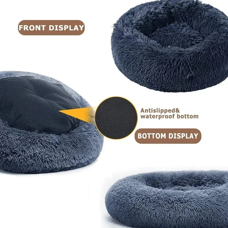 Round Cat Beds House Soft Long Plush Best Pet Dog Bed For Dogs Basket Pet Products Cushion Cat Bed Cat Mat Animals Sleeping Sofa - AMULET RING STORE