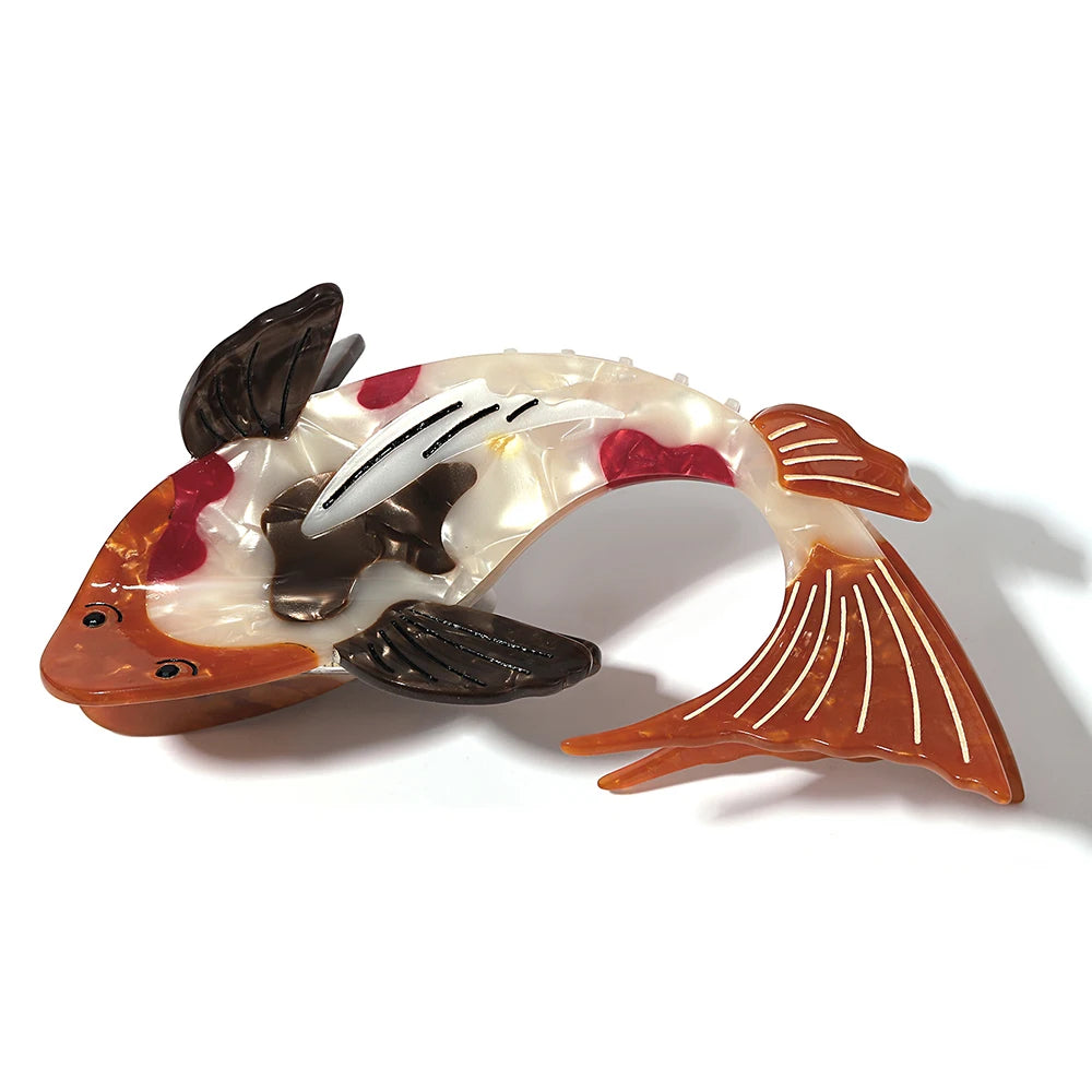 Creative Funny Acetate Tortoise Sturgeon Fish Shark Hairpin Oversize Marine Animal Barrettes Thick Hair Clip Claw Accessories - AMULET RING STORE