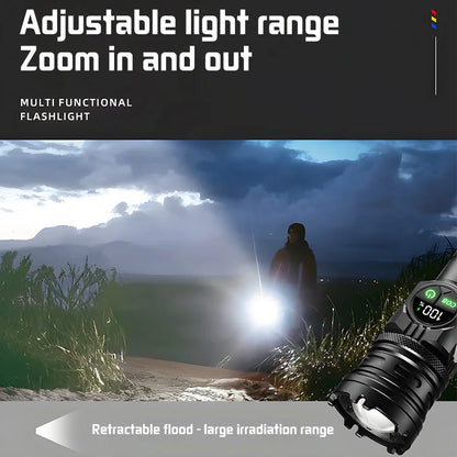 Super Bright Rechargeable LED COB Flashlight With 9 Lighting Modes Multifunction Magnetic Outdoor Waterproof Lamp18650 Battery - AMULET RING STORE