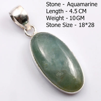 Genuine  Amaquarine  Pendant Hand Made Women Jewelry gift