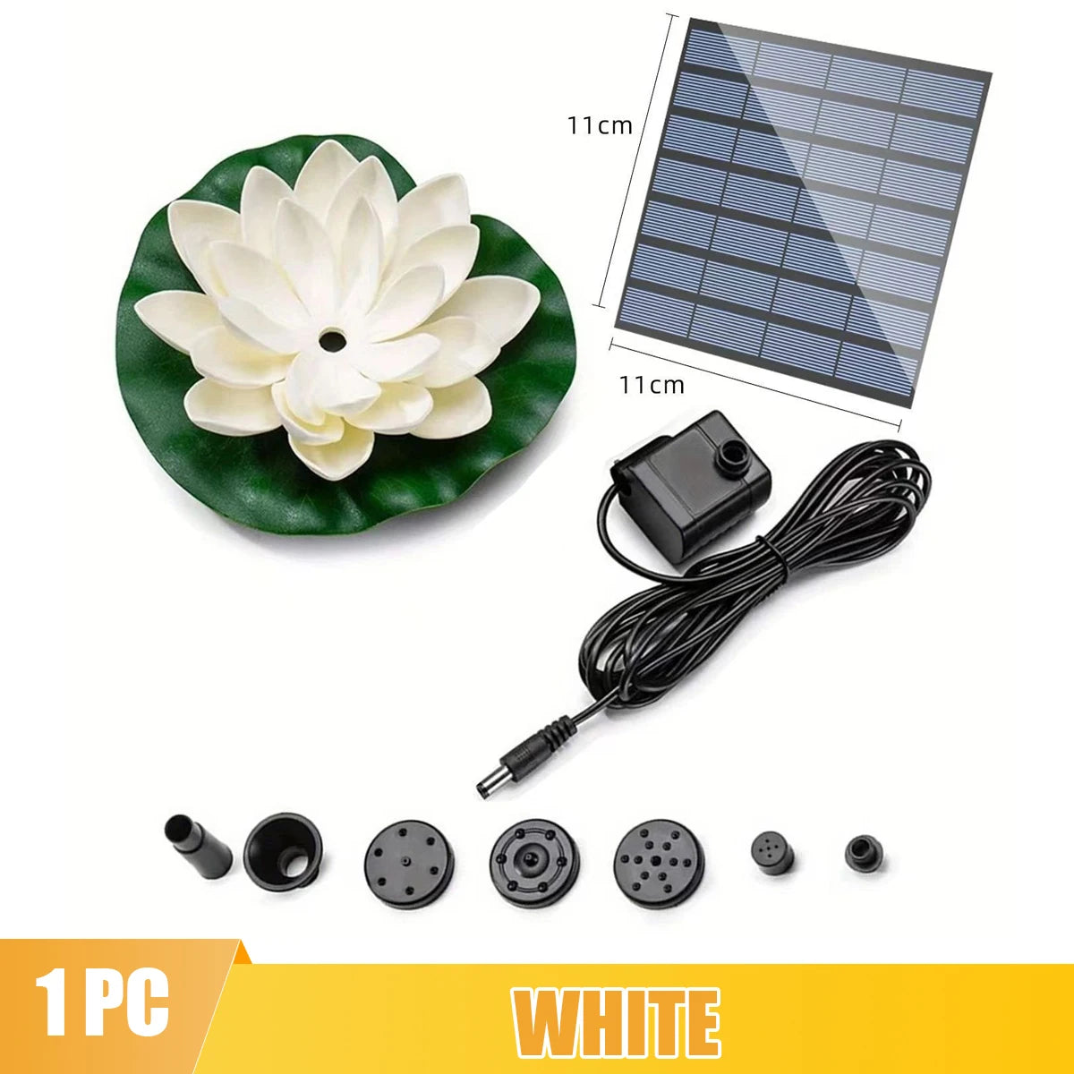 Solar Rotating Lotus Floating Fountain Outdoor Garden for Garden Bird Bath, Pond Decoration, Waterscape Garden Decoration - AMULET RING STORE