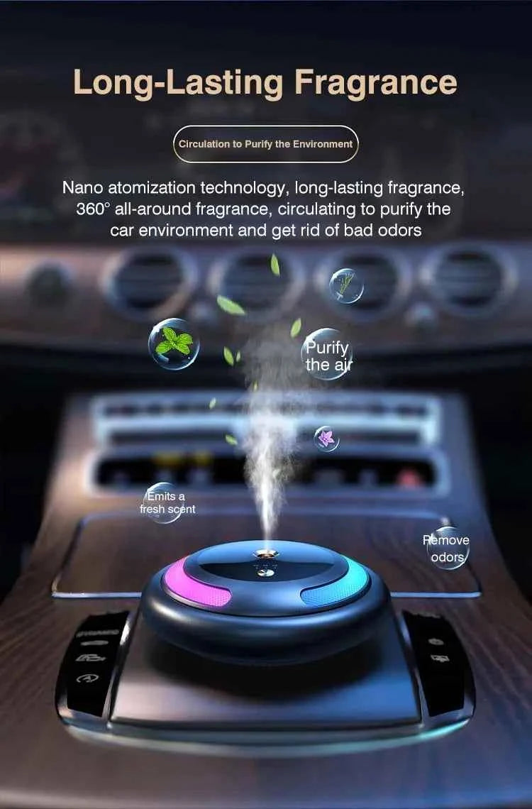 Smart Car Humidifier Essential Oil Diffuser LED Light Fragrance Aromatherapy  Air Freshener  Perfume Car Diffuser