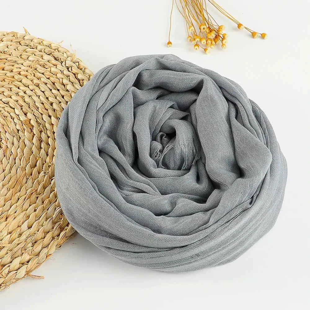 Autumn Winter New Cotton Linen Scarf For Women Girls Solid Color Sunscreen Scarves Soft Foulard Viscose Female Wrap Shawls