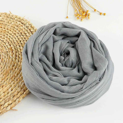 Autumn Winter New Cotton Linen Scarf For Women Girls Solid Color Sunscreen Scarves Soft Foulard Viscose Female Wrap Shawls