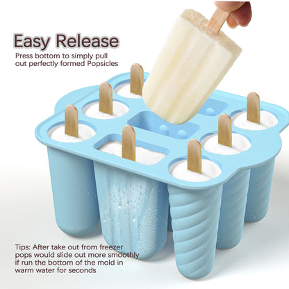 Summer DIY Ice Cream Tools With Wooden Sticks Silicone Popsicle Molds Set Kitchen Accessories Quench Thirst Snacks for Children - AMULET RING STORE