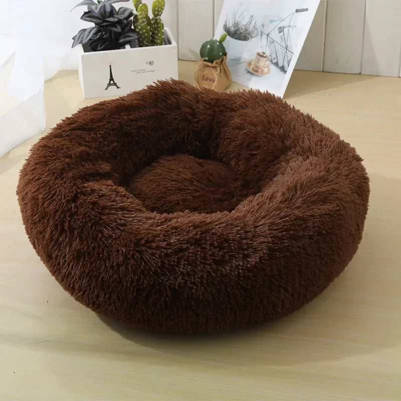 Round Cat Beds House Soft Long Plush Best Pet Dog Bed For Dogs Basket Pet Products Cushion Cat Bed Cat Mat Animals Sleeping Sofa - AMULET RING STORE