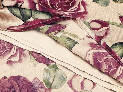 Rose Floral Print Vintage Elegant Chic A-line High Waist Trumpet Women's Skirt Mid-Calf Long Skirts For Women Clothing Fashion