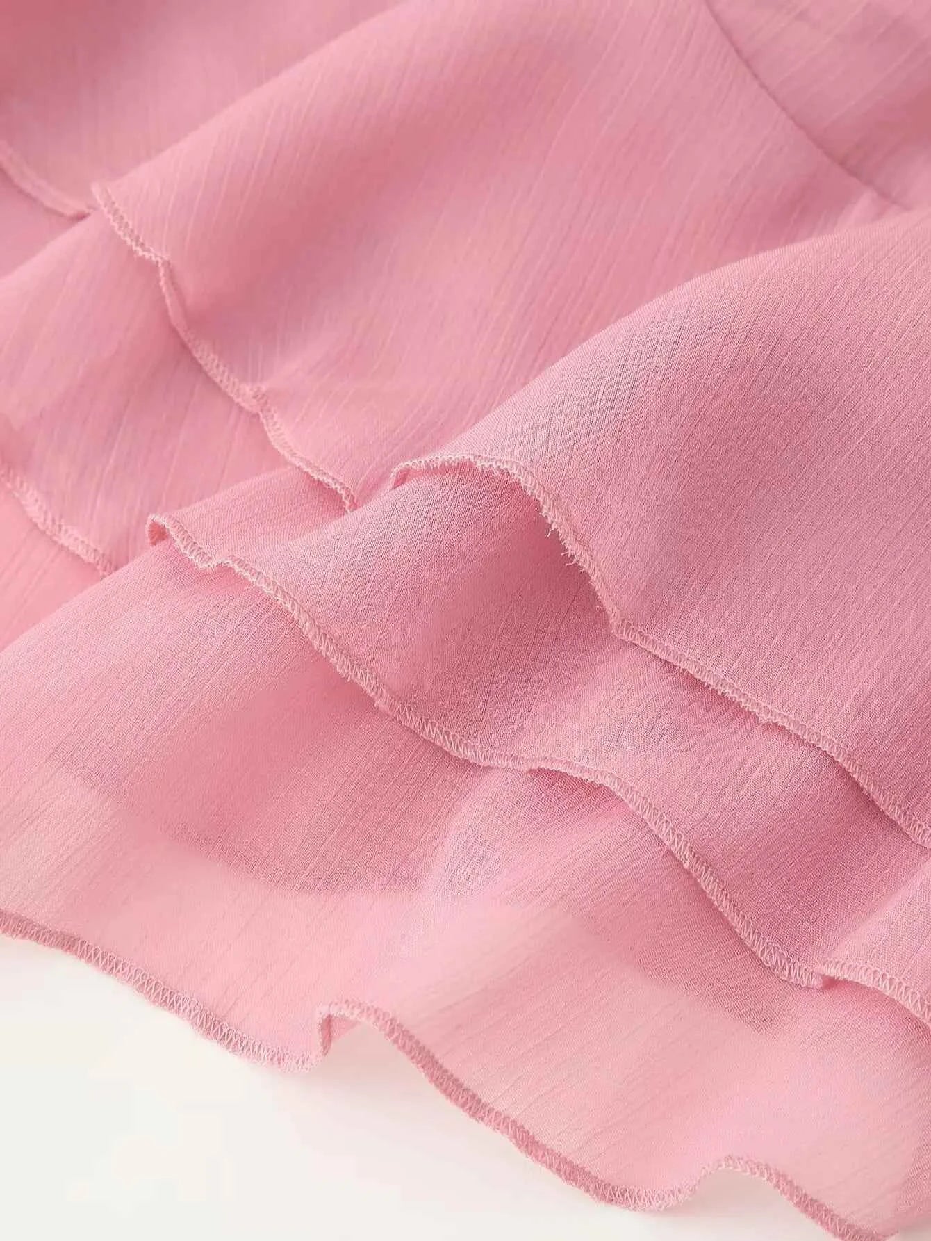 European and American style 2025 early autumn new layered ruffled long-sleeved chiffon dress