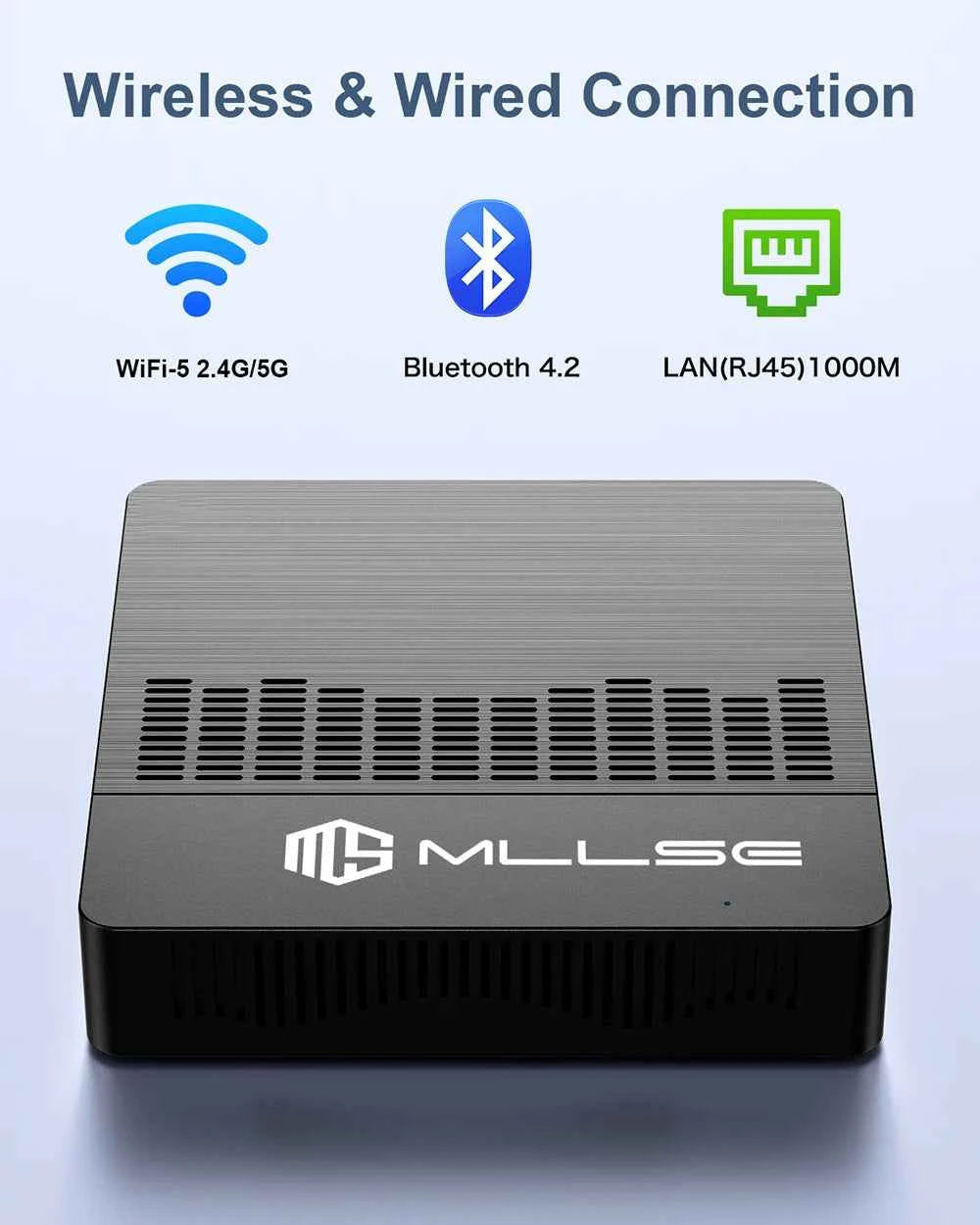 MLLSE M2 Air Mini PC Intel Celeron N4000 CPU Window11 6GB RAM 128GB ROM Dual-Band WiFi VGA Portable Mini Computer BT4.2
