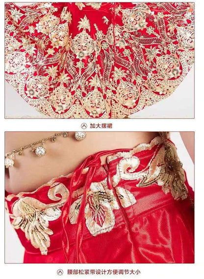 Yiman exotic Indian dance ethnic style children's dance costume, sari embroidery Tang costume, big swing skirt, Lengha set