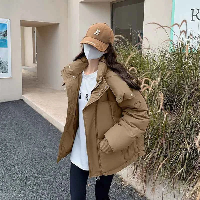 Women's Winter Warm Padded Jacket Coat 2025 New Down Cotton Hooded Solid Thick Parka Waterproof Puffy Korean Fashion Outdoor