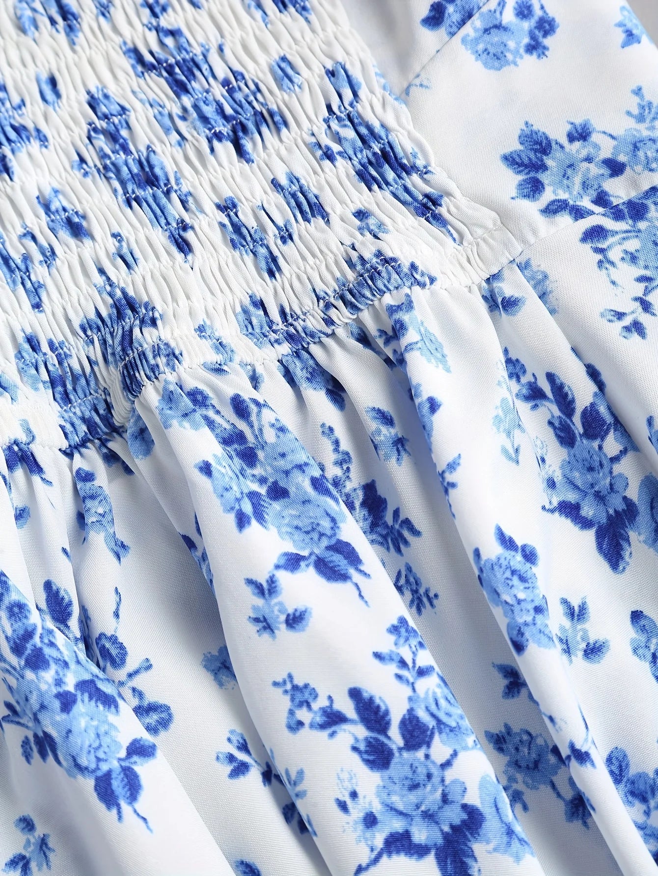 2024 European and American fashion plus size women's new flower print A-line skirt bow tie slit dress