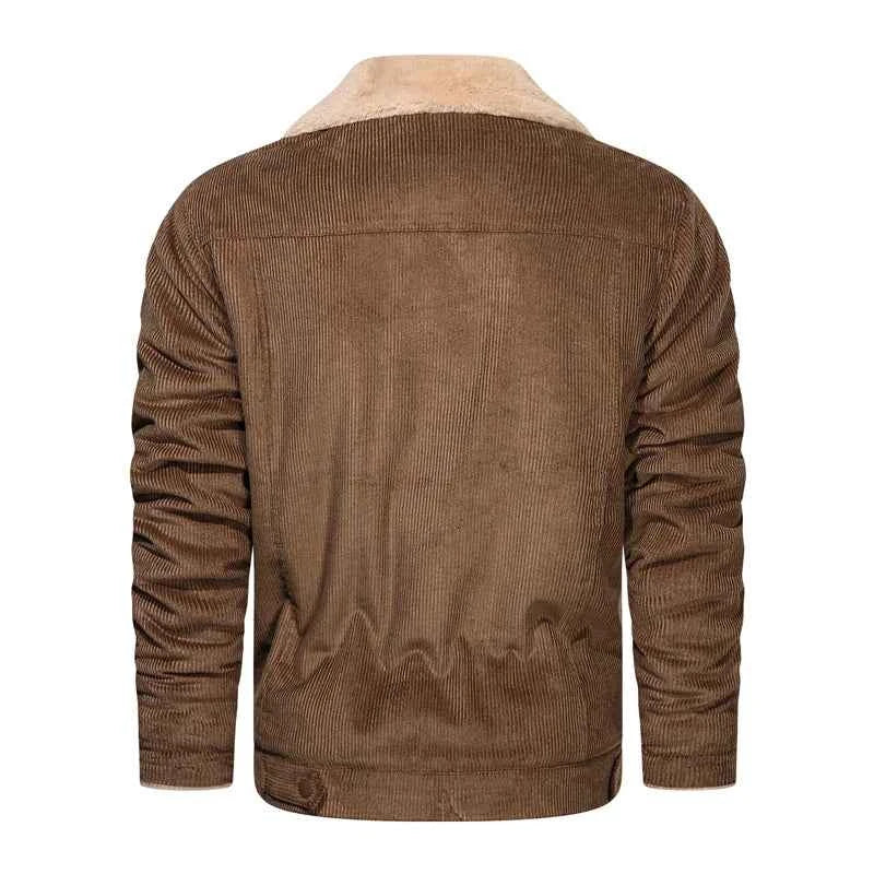 Winter Men's Outdoor Parkas Jacket with Fleece Lining and Multiple Pockets Wool/Polyester