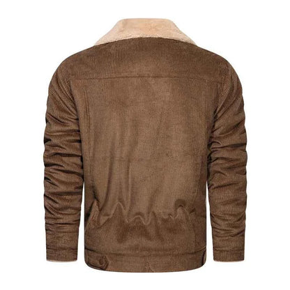 Winter Men's Outdoor Parkas Jacket with Fleece Lining and Multiple Pockets Wool/Polyester